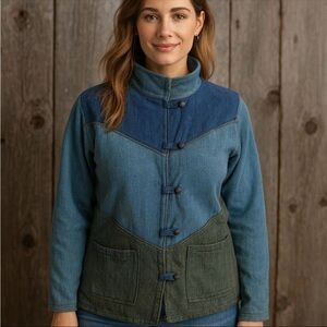 TRIBE A PEOPLE UNITED Women’s Full Button Hand Woven Knit Hippie Artsy L